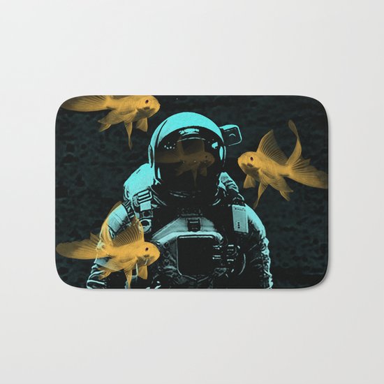 astronauts and goldfish Bath Mat