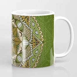 Jungle mandala Coffee Mug | Ethnic, Green, Abstract, Bohochick, Bohemian, Sacred, Colorful, Boho, Zen, Arabic 