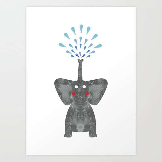 Excited Elephant Art Print