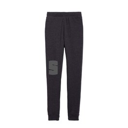 s (Grey & White Letter) Kids Joggers