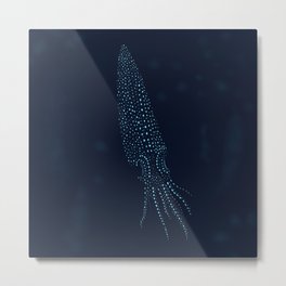 Firefly squid Metal Print | Blue, Monochrome, Digitalart, Japan, Fishing, Fireflysauid, Octopus, Nature, Animal, Ink 