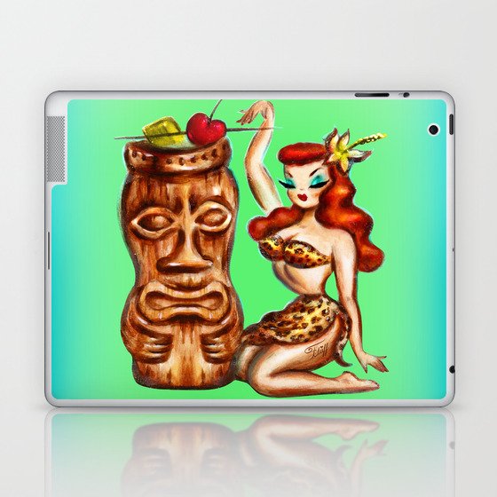 Tiki Mug Girl Laptop & iPad Skin