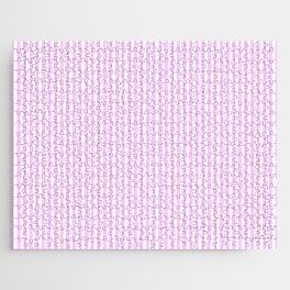 Lilac Pink and White Micro Vintage English Country Cottage Ticking Stripe Jigsaw Puzzle