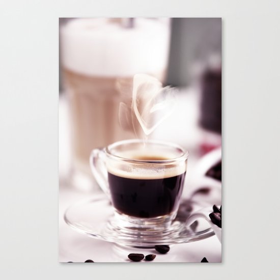 Coffee with heart Canvas Print