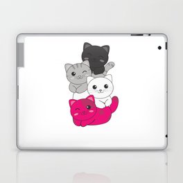 Gynephilia Flag Pride Lgbtq Cute Cats Pile Laptop Skin