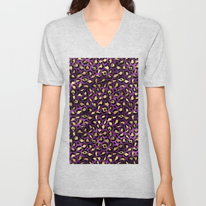 Purple / Lavender Leopard Print // Leopard Prints On Me V Neck T Shirt