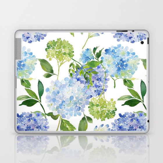 Blue Hydrangea Flowers Laptop & iPad Skin