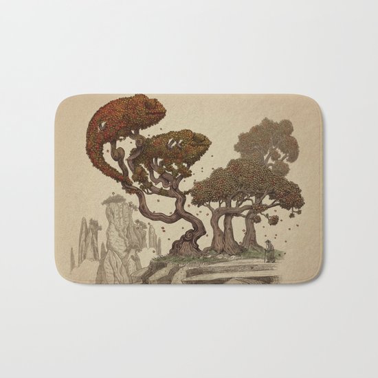 Autumn Chameleons Bath Mat