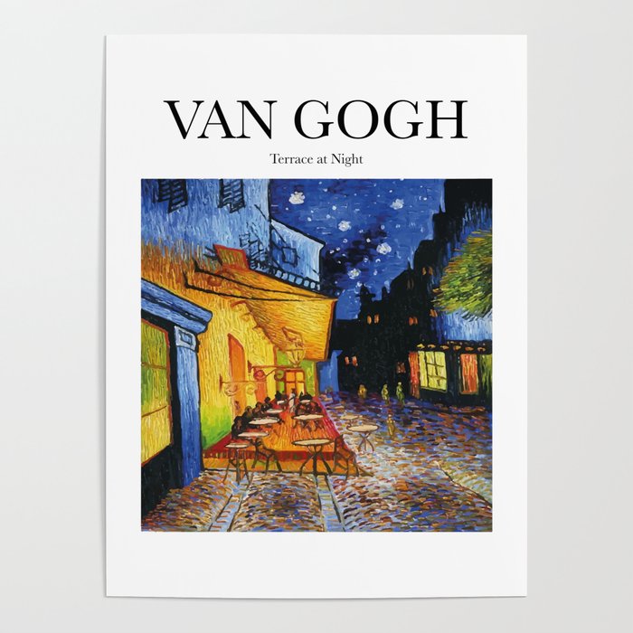 Van Gogh - Terrace at night Poster