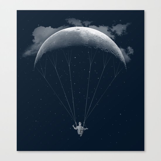 Parachute Moon Canvas Print