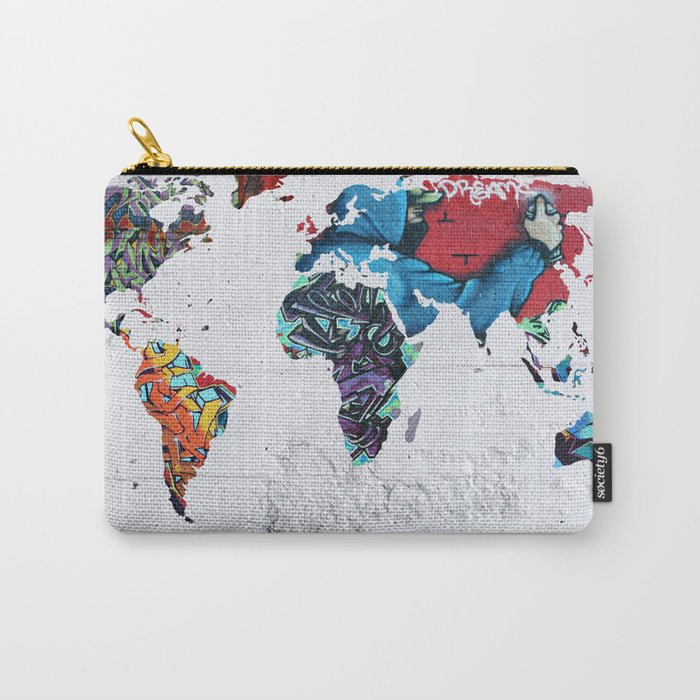 map of the world graffiti  Carry-All Pouch