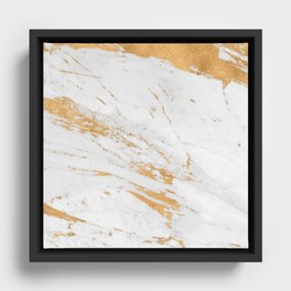 Amazing Gold Marble Design Framed Canvas