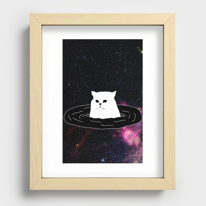Wormhole Cat Recessed Framed Print