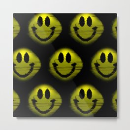 Smile glitch in the dark Metal Print