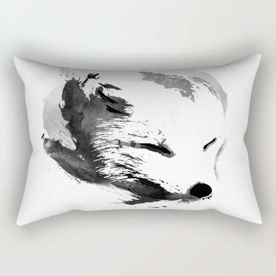 White Fox Rectangular Pillow