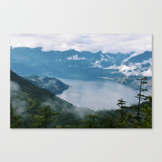 Fog over the water in Squamish BC Canvas Print