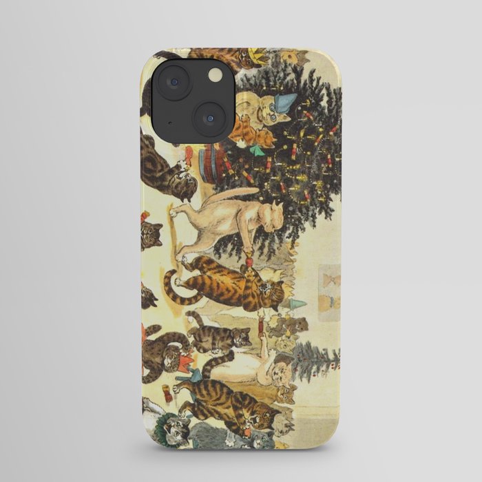 'Christmas Party Cats' by Louis Wain Vintage Cat Art iPhone Case
