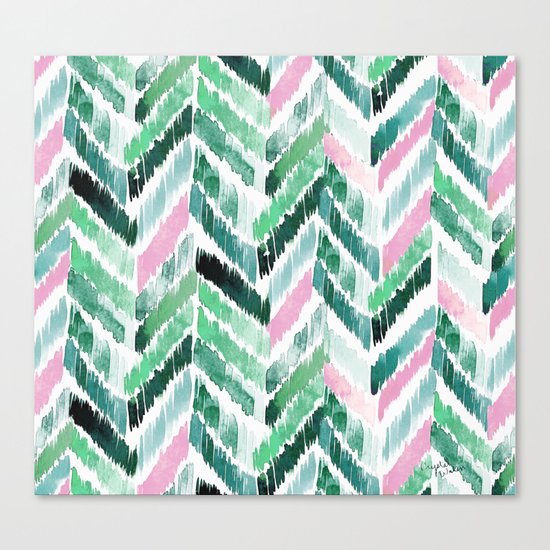 Tropical Vibrations - Emerald Pink Canvas Print