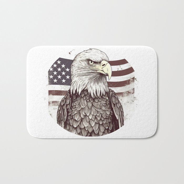 American Flag with Bald Eagle Bath Mat