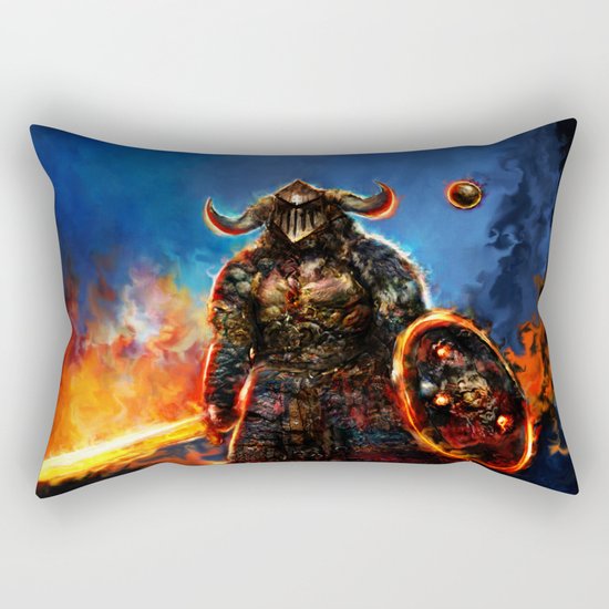 viking and his droid Rectangular Pillow
