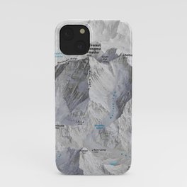 Mount Everest 3D Map with Labels iPhone Case