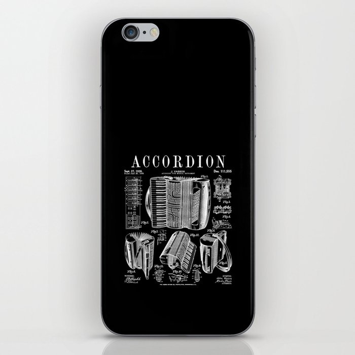Accordion Player Accordionist Instrument Vintage Patent iPhone Skin