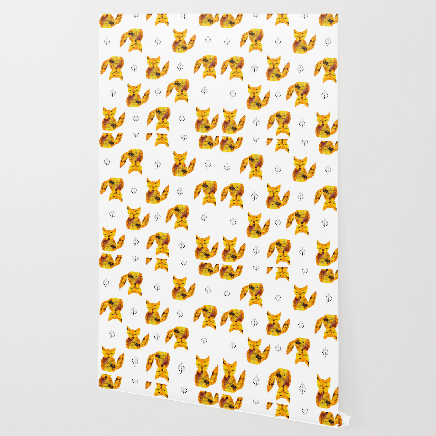 Pressed Flower Fox Print Wallpaper By Santaflorita Society6