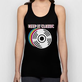 Keep It Classic Retro Vinyl Record Unisex Tank Top