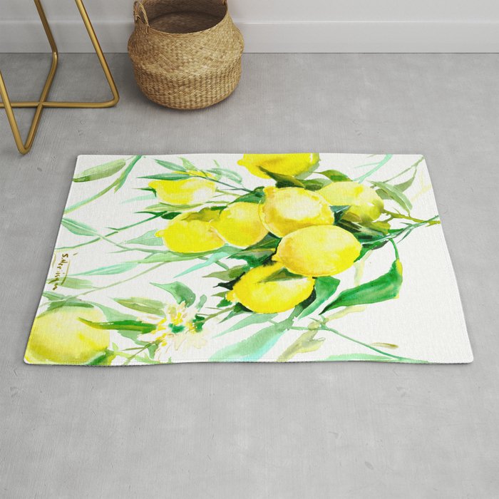 Lemon Tree Kitchen Decor Art Towel Lemon Rug By Sureart Society6