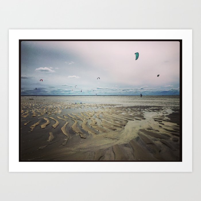 Kitesurfing Chapin Beach, Cape Cod 2 Art Print by OceanEmma Society6
