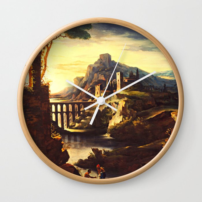 Evening: Landscape with an Aqueduct Wall Clock