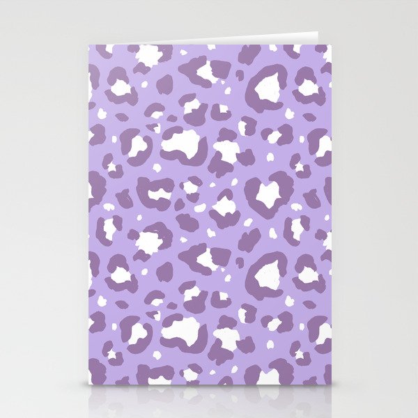 Muted Very Peri Leopard Spots Pattern Stationery Cards