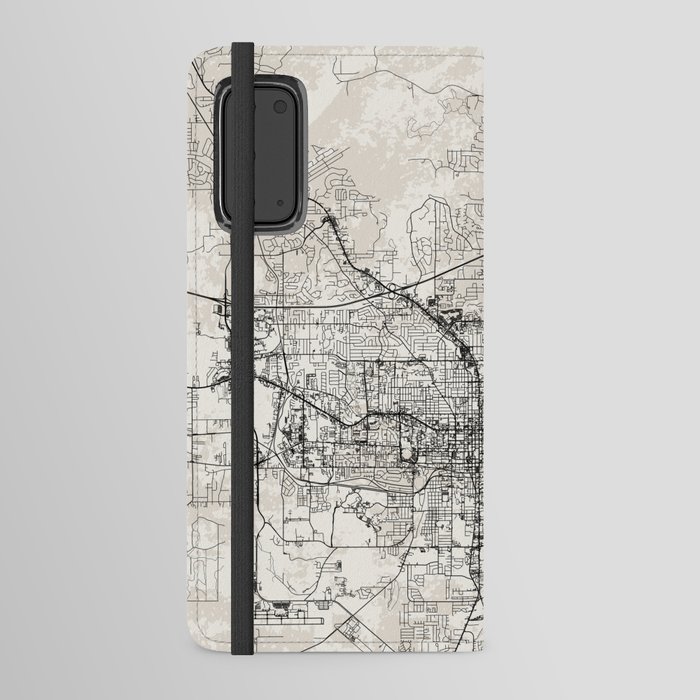 USA, Tallahassee Black&White City Map Drawing Android Wallet Case