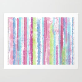 Colorful Watercolor Rainbow Pattern Art Print