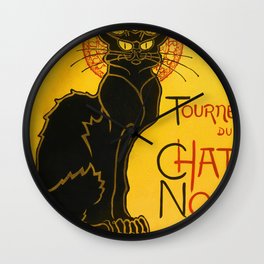 Le Chat Noir The Black Cat Art Nouveau Vintage Wall Clock