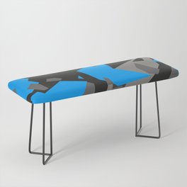 Black\Grey\Blue Geometric Camo Bench