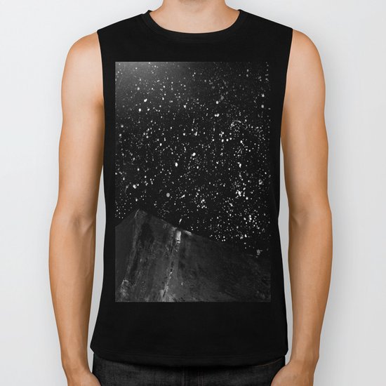 Moon Rising in the dark Black and White Biker Tank