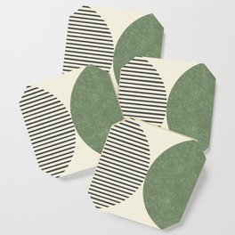 Semicircle Stripes - Green Coaster