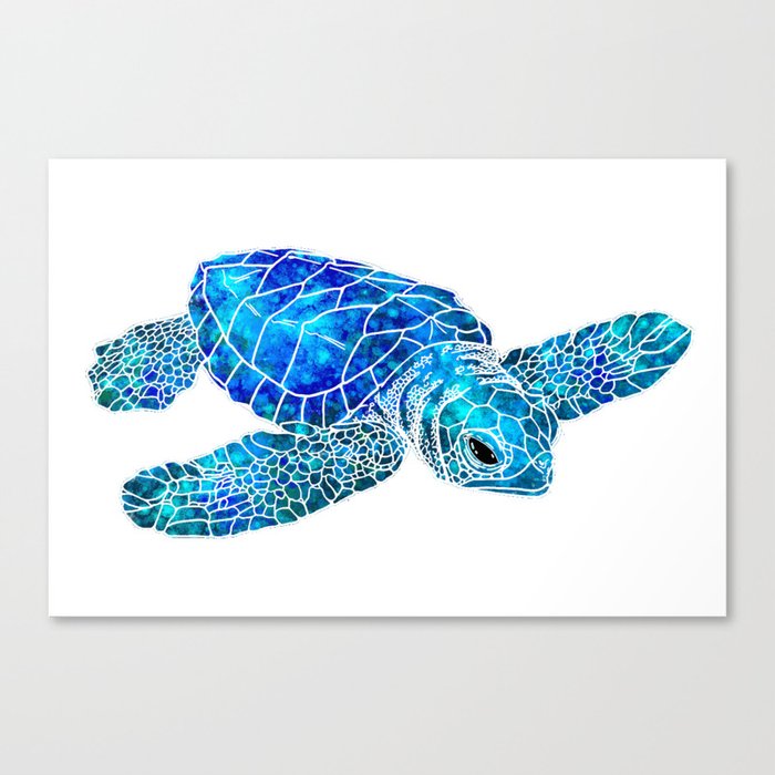 Sea Turtle Watercolor Art Canvas Print By Maryedenoa | Society6