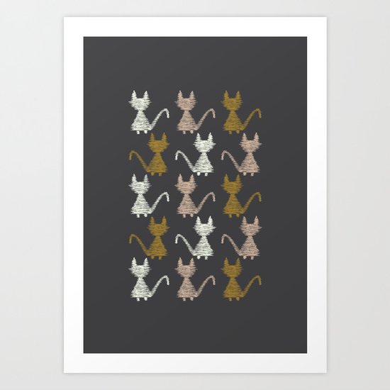 Cat pattern 2 Art Print