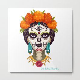 Día de Muertos Calavera (Skull) Face Painting or Traditional Sugar Skull from Mexico and Latin America Metal Print | Skullpainting, Latin, Mexico, Dayofthedead, Facepainting, Skullfacegirl, Skullgirl, Festivalofdead, Spanish, Skull 