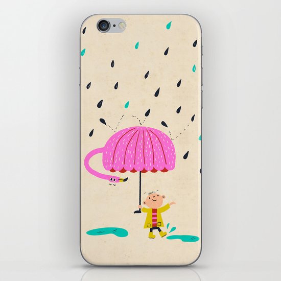 one of the many uses of a flamingo - umbrella iPhone & iPod Skin