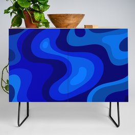 Blue Abstract Art Colorful Blue Shades Design Credenza
