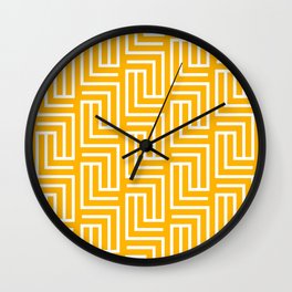 Orange and White Tessellation Line Pattern Pairs Coloro 2022 Popular Color Nectar 033-74-41 Wall Clock