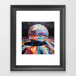 Planet Disco Ball Painting Framed Art Print