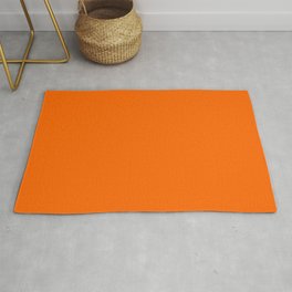 Neon Orange Solid Color Rug