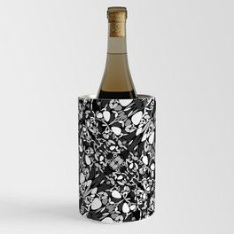 Black And White Trendy Ornate Mandala Pattern Wine Chiller