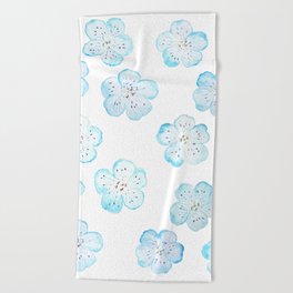 Blue Nemophila Flower pattern  Beach Towel