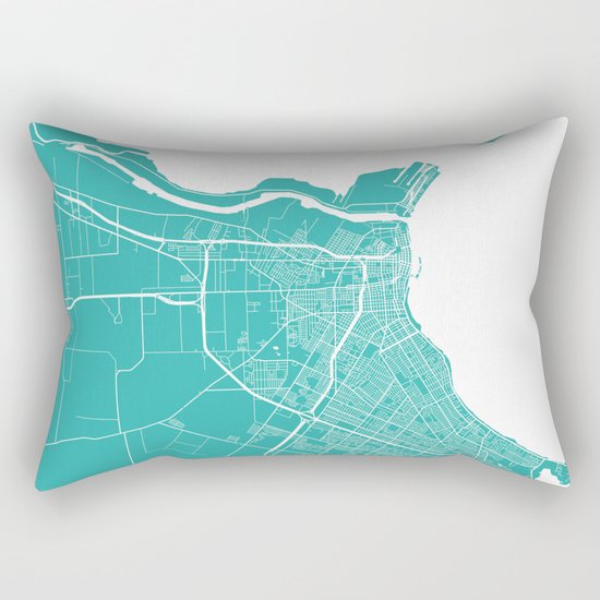 Corpus Christi map turquoise Rectangular Pillow