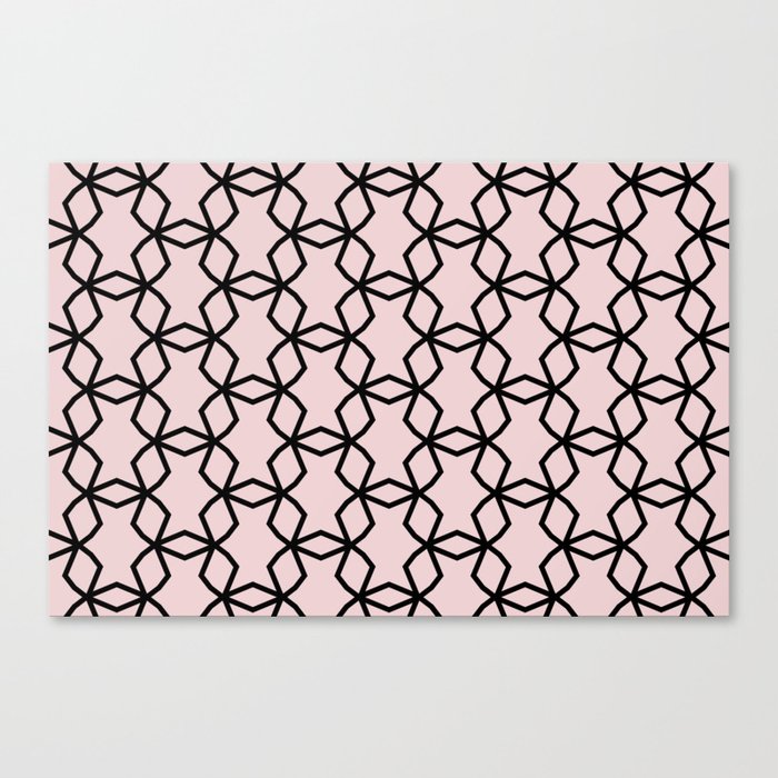 Black and Pink Geometric Shape Mosaic Pattern Pairs DE 2022 Popular Color Short and Sweet DE6023 Canvas Print